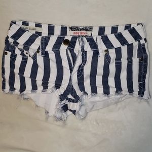 Striped demin shorts
